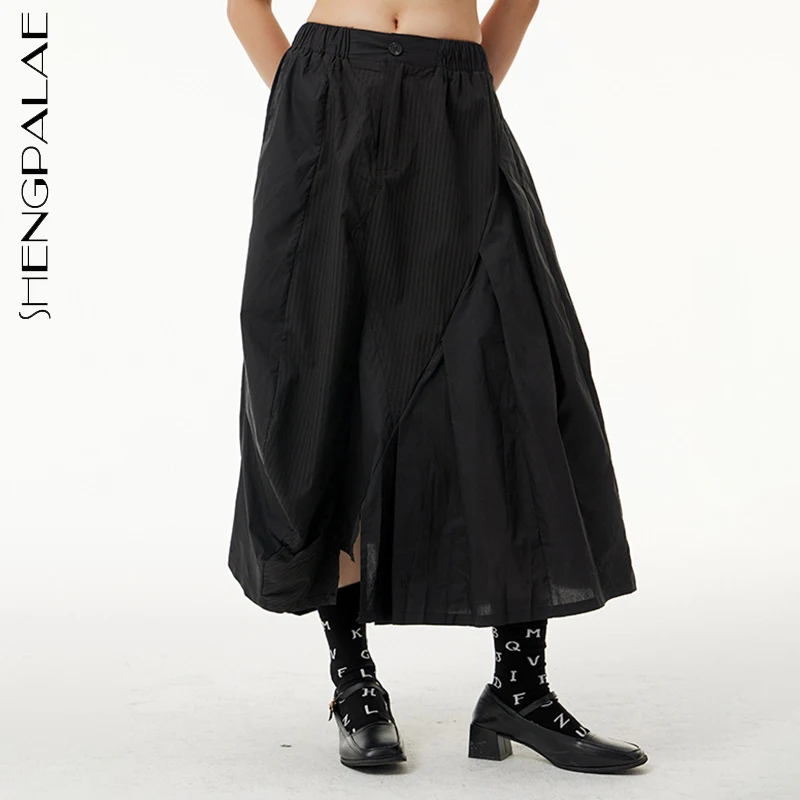 SHENGPALAE индивидуальная юбка с высокой эластичной талией Женская Весенняя Новинка