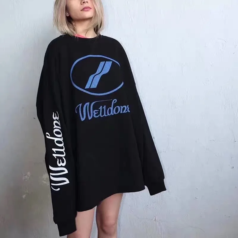 

WE11DONE Letter Print Oversized T-Shirts Loose Tee for Man and Women Round Neck Loose Long Sleeves Heavy Fabric Quality Limited