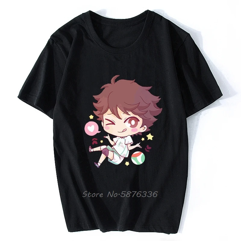Chibi Oikawa Toru Haikyuu Voleyball Качественная мужская футболка хлопковая Футболка Аниме