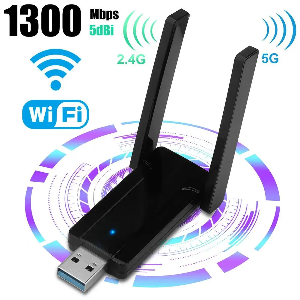 

1300 Мбит/с 2,4g/телефон двухдиапазонный Usb3.0 Wifi адаптер с антенной для настольных компьютеров/mac/ноутбуков