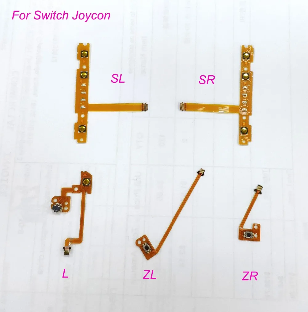 100 комплектов OEM SL SR L ZL ZR триггер кнопка включения светодиодный ленточный гибкий кабель для переключателя kingd NS Joy-Con для ремонта регулятора
