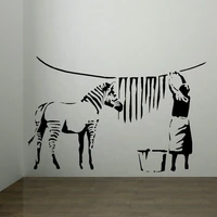 banksy zebra stripes laundry room wall sticker art mural home decal home decor wall stickers