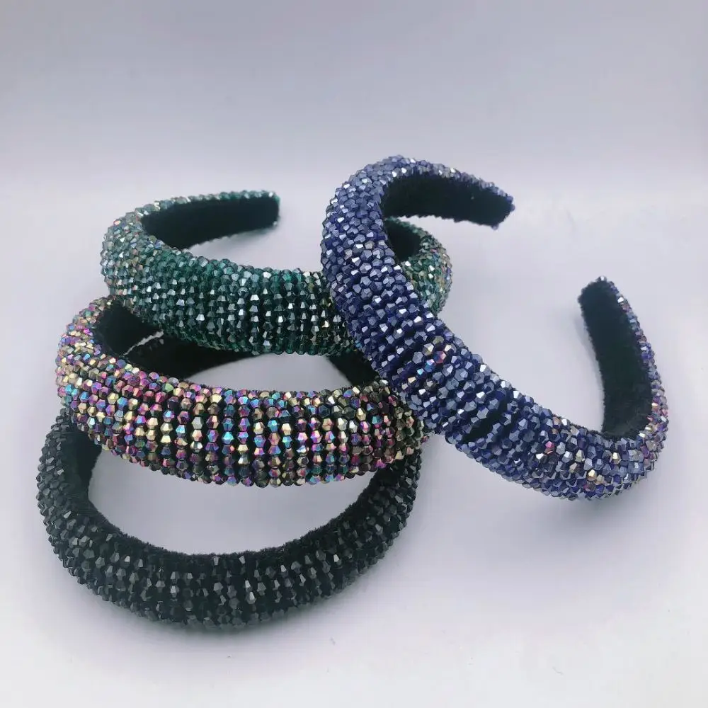 

Повязка на голову женская MOFLO, фланелевая, с мягкой подкладкой, разноцветная, стразы, 2020