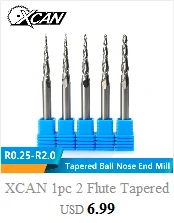XCAN 1 шт. 90 градусов 2-12 мм Фаска фрезы Фрезы ЧПУ Концевая фреза с фиксированной точкой сверло Карбид Концевая фреза