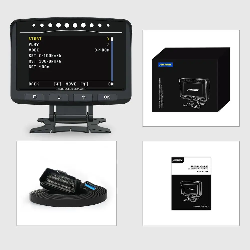 $54.46 ATOOL X50 PRO OBD2 Display Speedmeter Auto Scanner Speed Warning Fuel Consumption Data Water Temperature Gauge On-board Computer