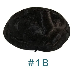 1B # Eversilky мужской парик все поли кожи замена волос системы Toupee натуральные человеческие волосы - Парик Цвет: 1B #