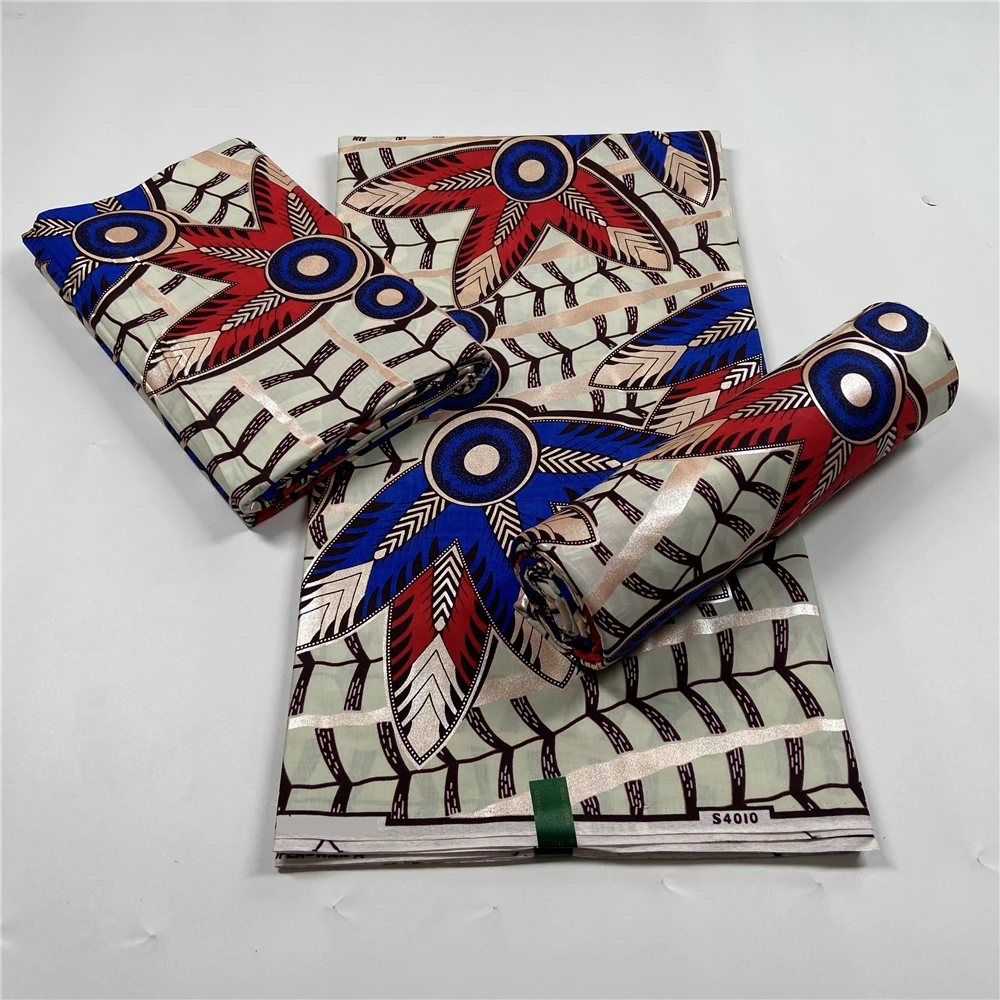 

African Gold Wax Fabric 100% Cotton High Quality Nigeria Fabric Wax Print Ankara Wax For Sewing 6 Yards Women Fabric VL-126