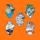 Эмалированные значки Ван Гога, забавные в форме сердца, морской волны, акулы, цветов, металлические значки для рюкзака на лацкан, женские модные украшения, подарки