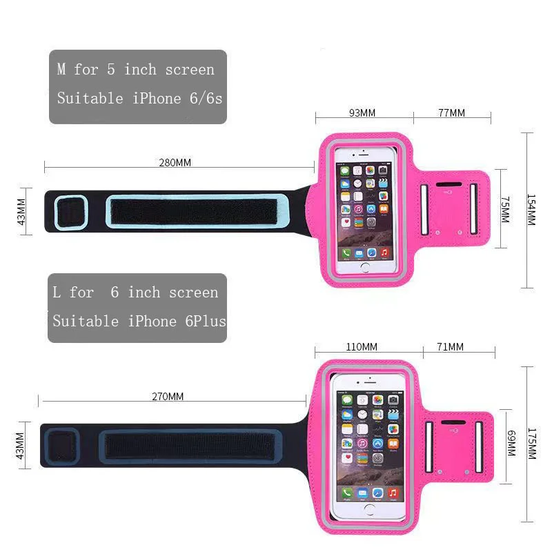 

6.5 Inch Armband Mobile Phone Bag Case For Running Bracelet Holder For Xiaomi Mi IPhone 12 11 Huawei P30 P20 Samsung Phones