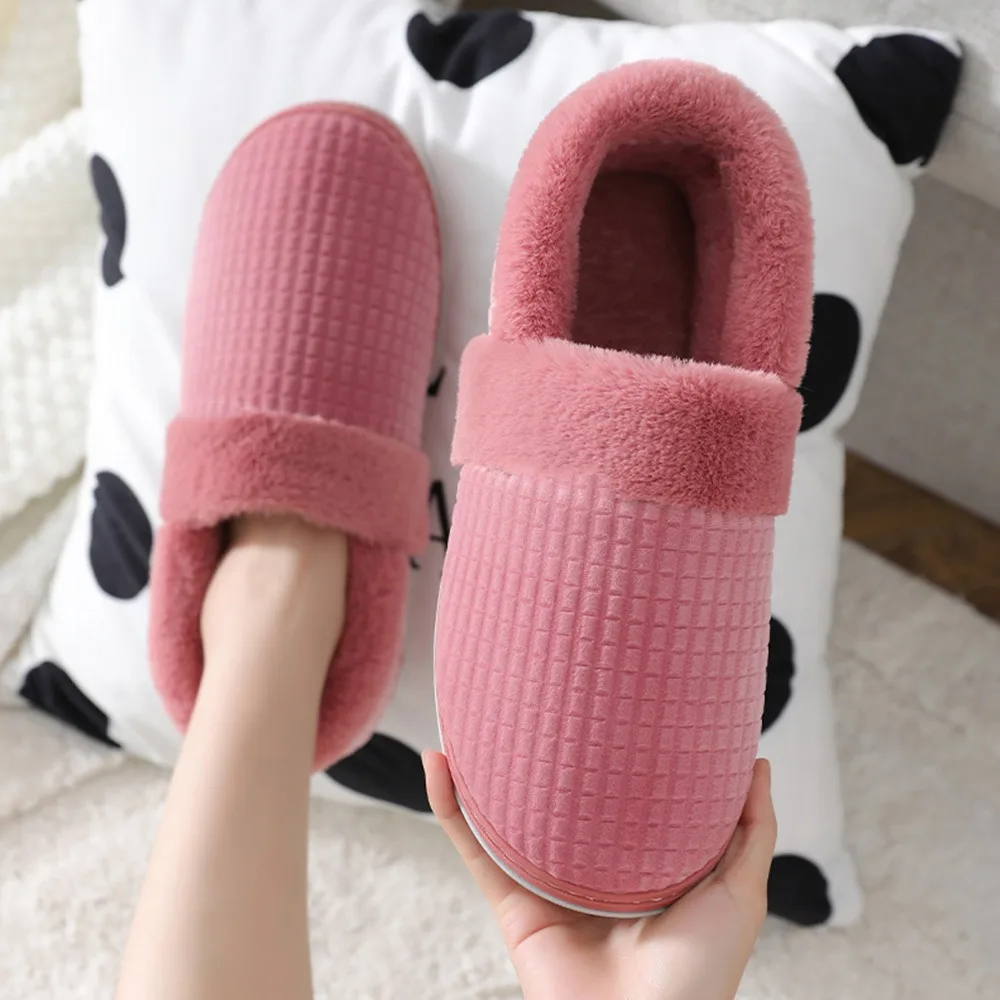 

Women Winter Slippers Home Shoes Ladies Warm Plush Slippers Indoor Floor Flats Couple Shoes Comfort Female Footwear Plus Size
