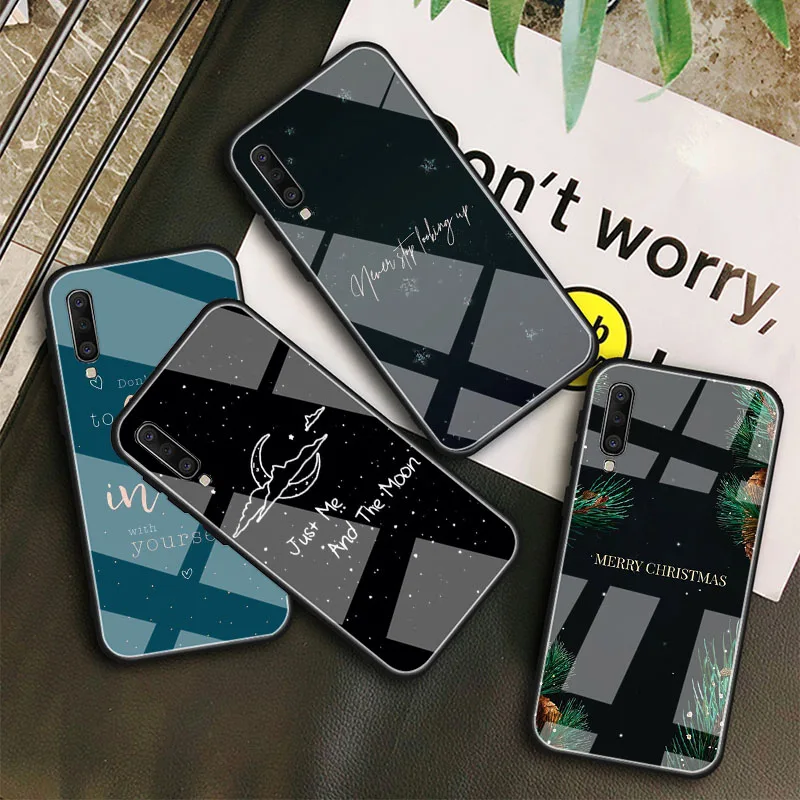 Зимний Легкий Снежный DIY чехол из закаленного стекла для телефона Samsung Galaxy A10E A10S