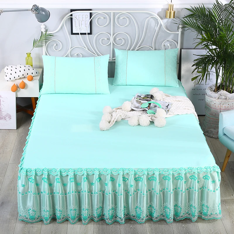 Стеганое покрывало 100% хлопок постельное белье юбка и простыня два в одном с