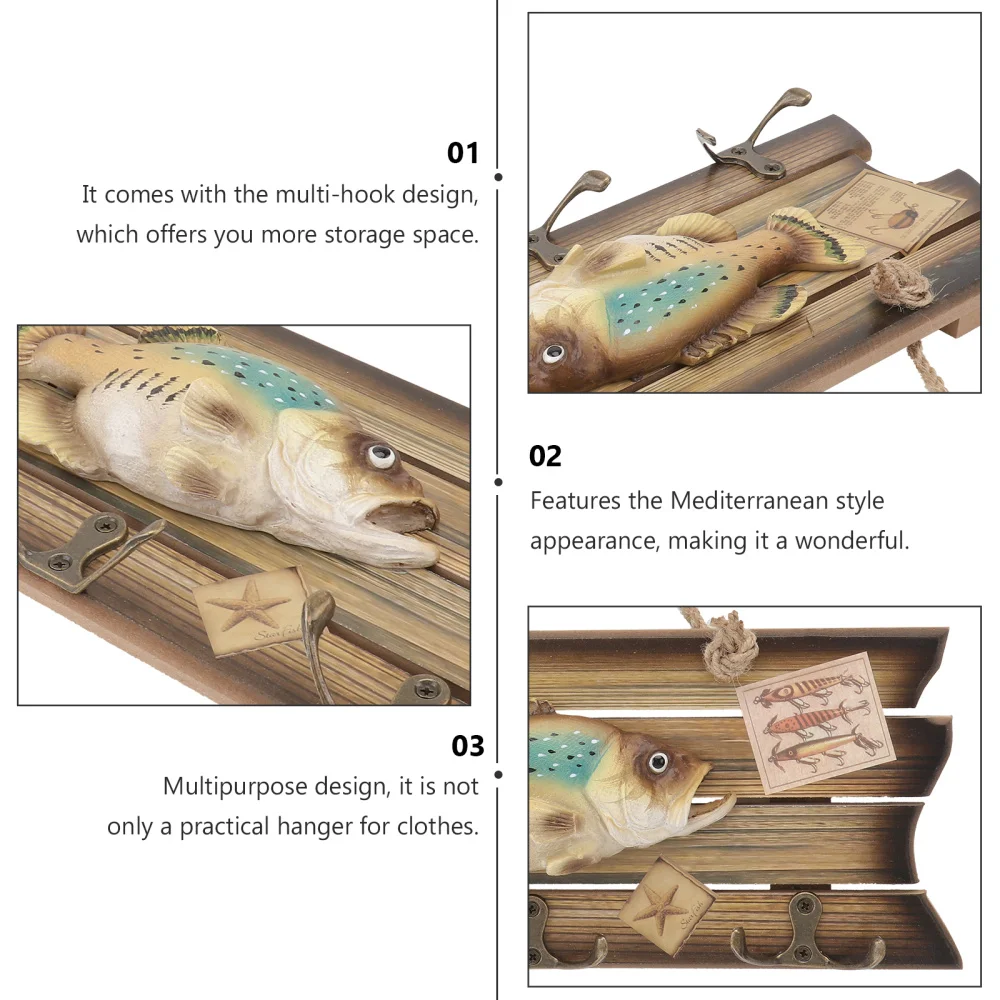 

1pc Mediterranean Style Wall Adornment Decorative Clothes Hat Storage Hanger