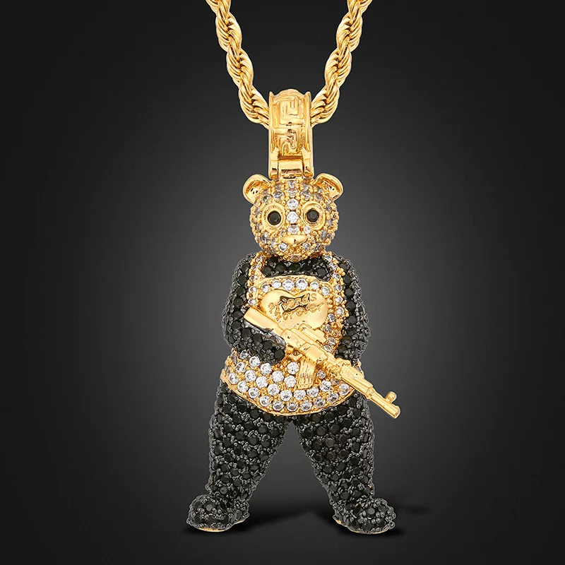 Ожерелье с кулоном в виде панды для мужчин и женщин Ювелирное Украшение стиле хип