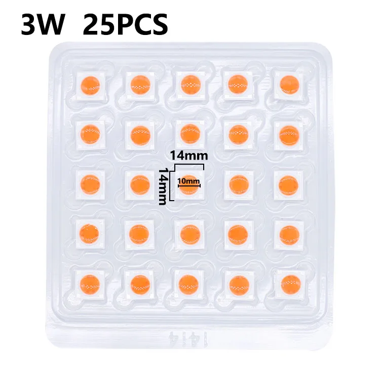 3W 220V 25pcs 25 шт., 3 Вт, 5 Вт, 7 Вт, 9 Вт, подключение, AC220V, керамическая лампа для роста растений, диодный светильник, светильник для растений, растительный цветок, суккуленты - Испускаемый цвет: 3W 220V 25pcs