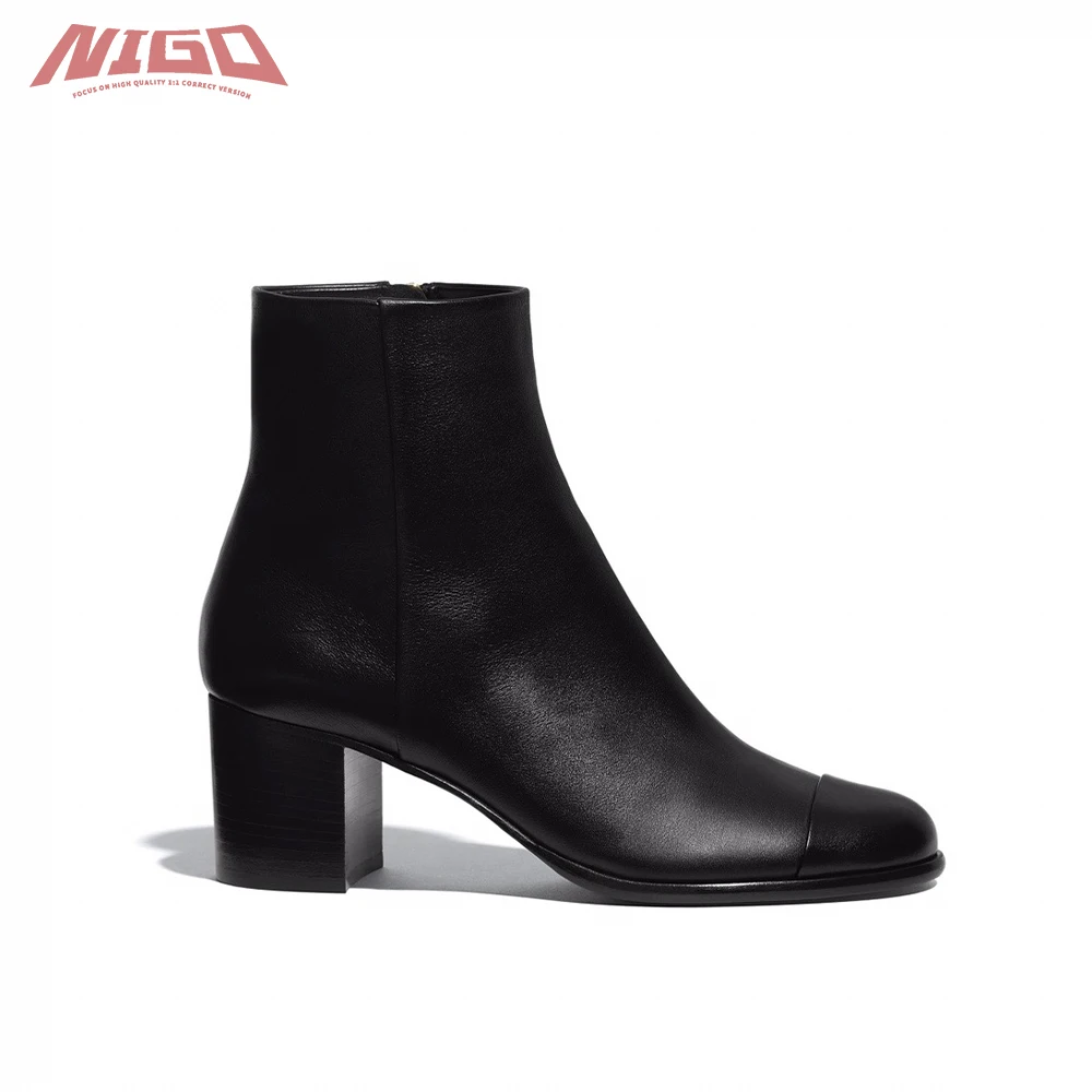 

NIGO Ms 21ss G36307 Calfskin Ankle Boots Leather High Heels Shoes hg#nigo59258