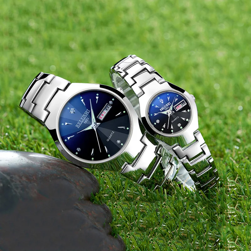 Часы наручные BELUSHI для мужчин и женщин кварцевые водонепроницаемые до 100 м с