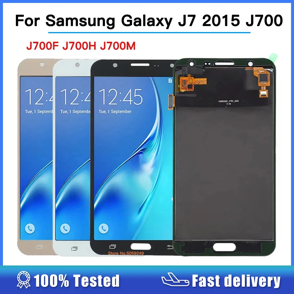 

J700 ЖК-дисплей для Samsung Galaxy J7 2015 дисплей J700 J700F ЖК-дисплей сенсорный экран дигитайзер Замена для Samsung J7 2015 экран