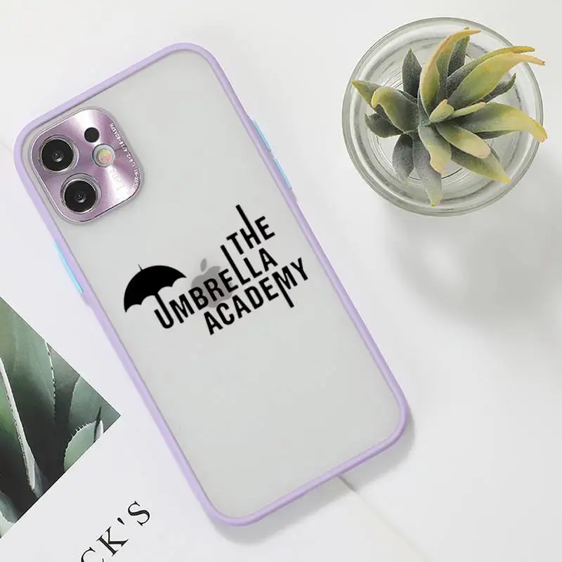 

Umbrella Academy Phone Case For iPhone 12 11 Mini Pro XR XS Max 7 8 Plus X Matte transparent Purple Back Cover
