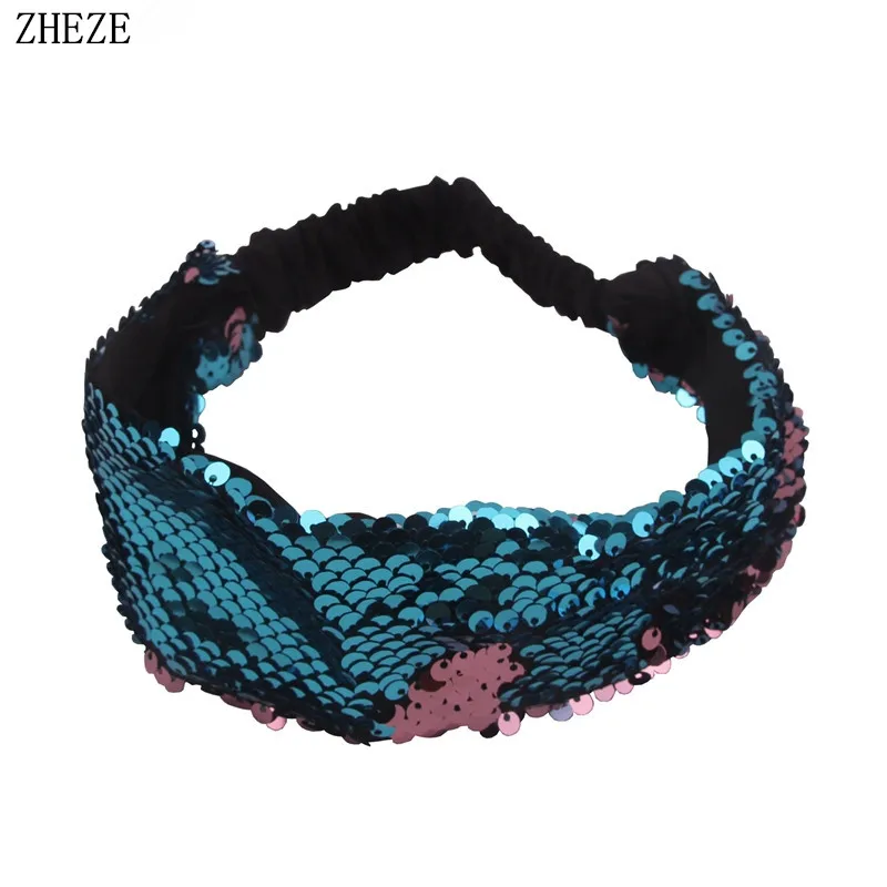 Женский обруч для волос с блестками