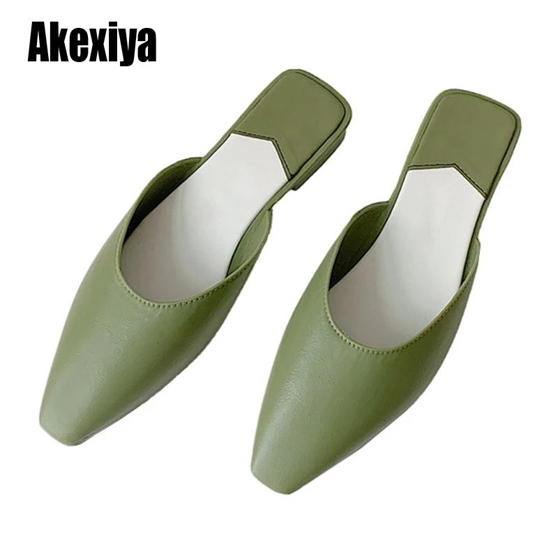 Мюли женские с квадратным носком модные сандалии на плоской подошве желейные