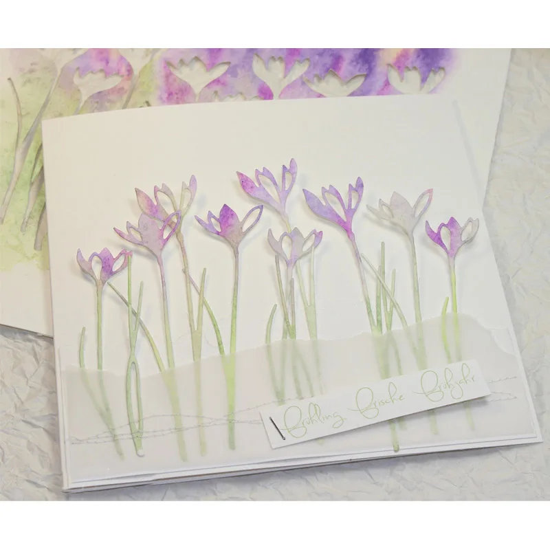 Высечки для карточек Florid Crocus цветочные металлические высечки трафареты 2020 | Дом и