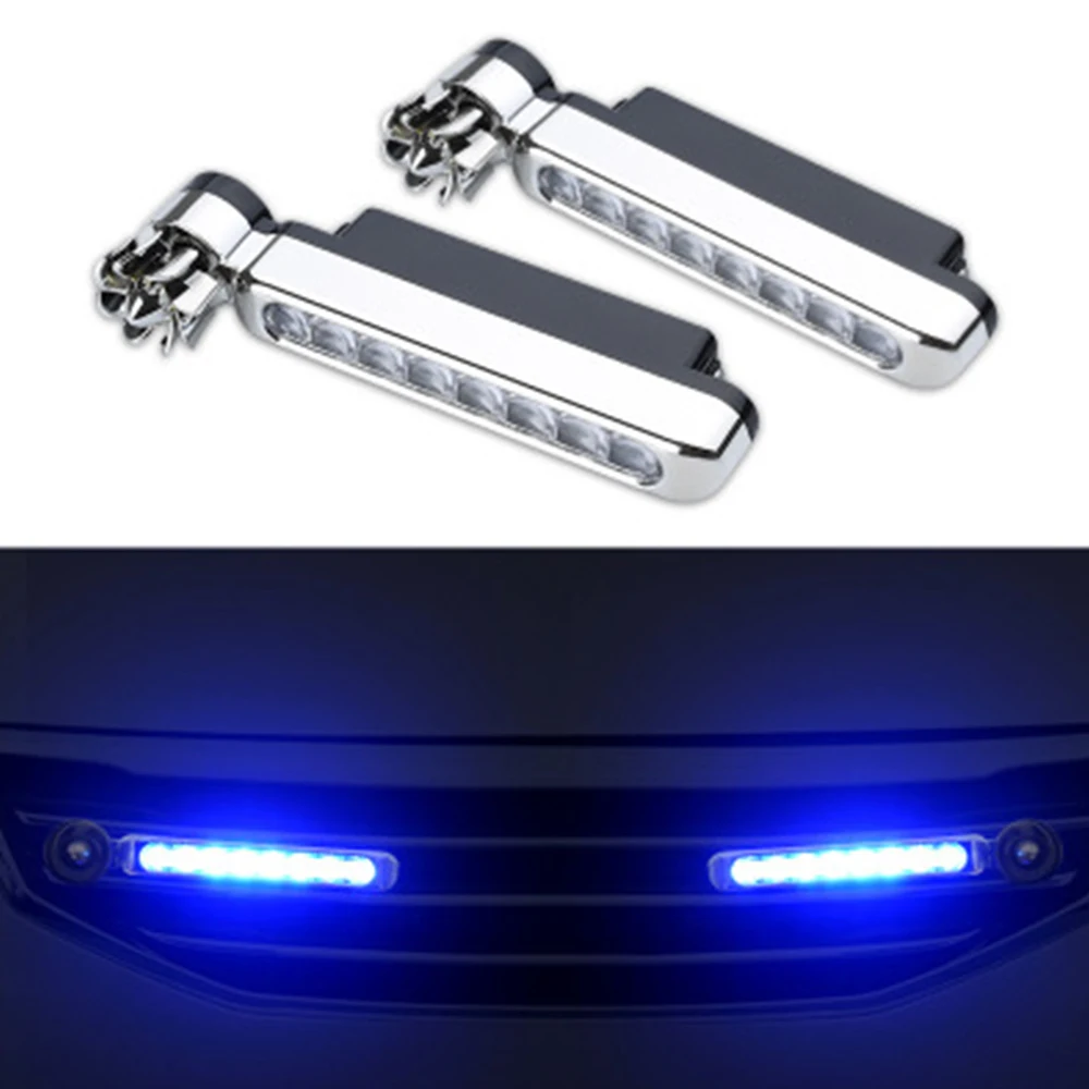

2Pcs No Need External Power Supply Wind Powered High Brightness 8 LEDs Car DRL Daytime Running Light Fog Warning Lamp