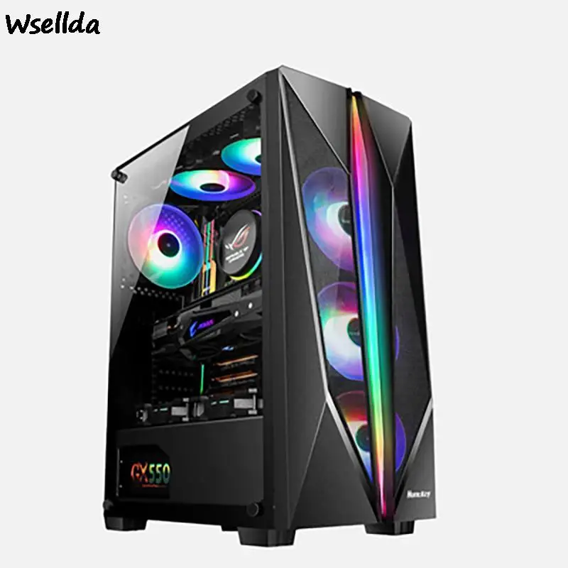 

ATX Gaming Computer Case Fan Watercooled Front I/O USB3.0 Tempered Glass Full Side Penetration Gamer Cabinet Pc Gamer PC Case