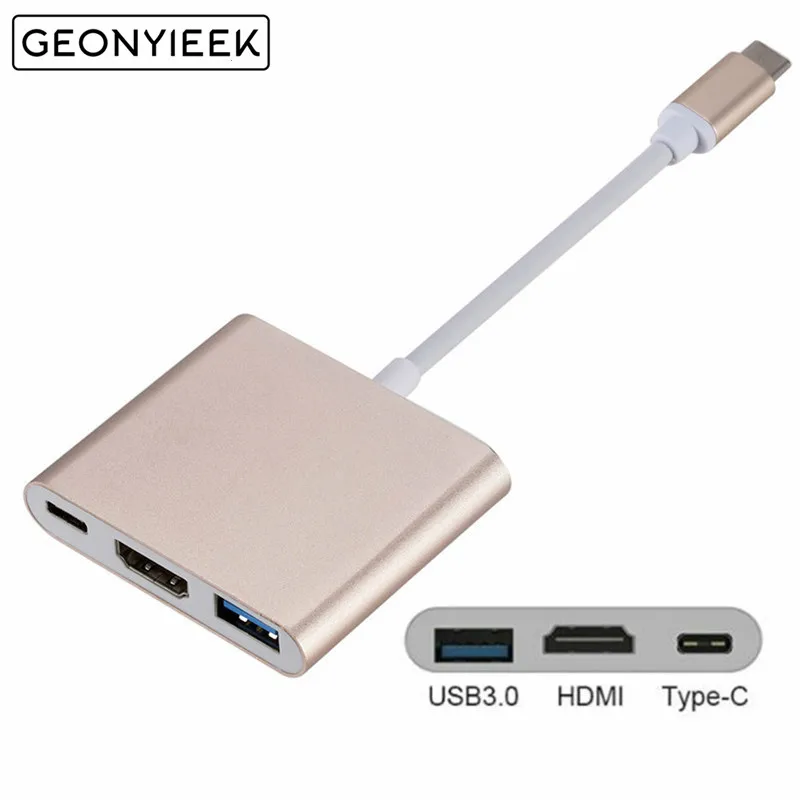 3 в 1 USB-C HDMI кабель конвертер Тип C переключатель на Кабель-адаптер 4K 1080P для Samsung Huawei