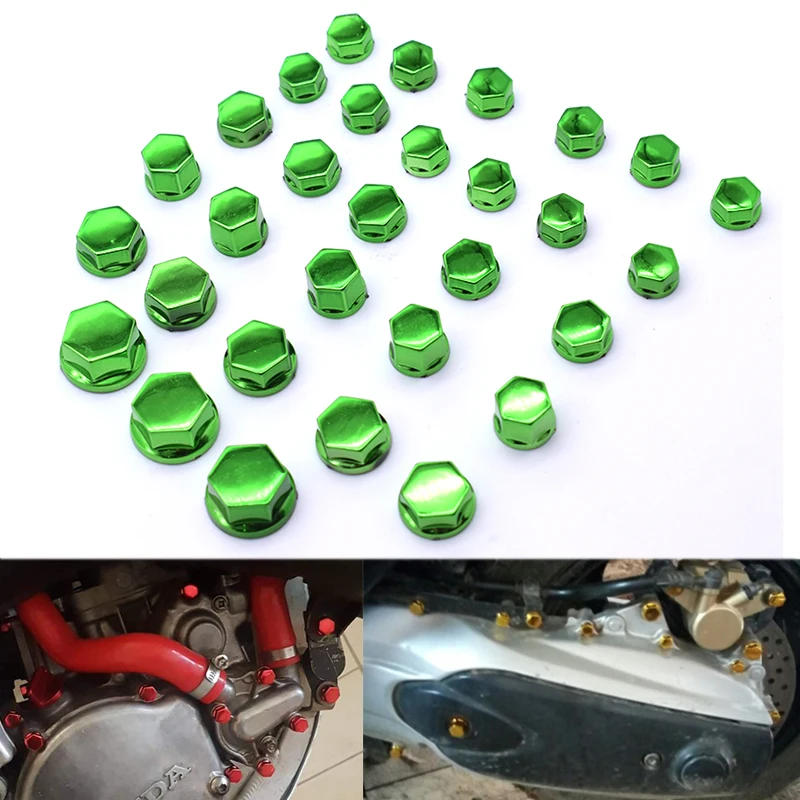 30 шт./компл. крышка гайки для мотоцикла гайка украшение болт хромированный