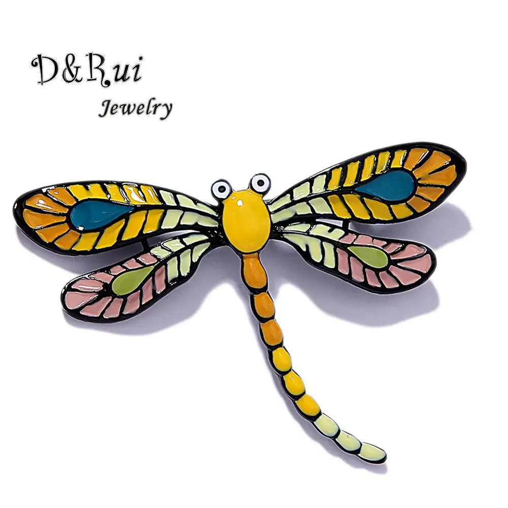 Модные эмалированные броши в форме стрекозы Броши из сплава булавки для поделок