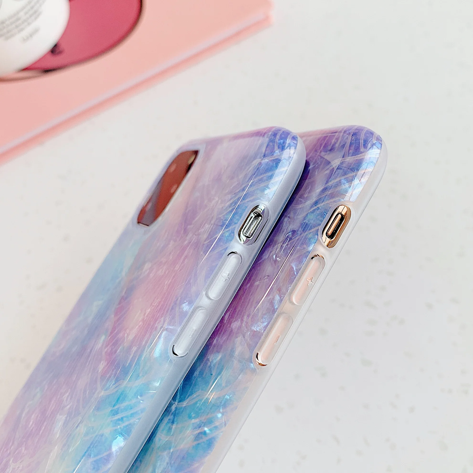 Чехол фиолетового цвета для iPhone 11 Pro глянцевый чехол Max мягкий милый из ТПУ с
