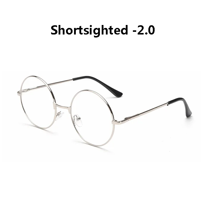silver myopia 2.0 Zilead металлические очки близорукости круглые близорукие очки мужские и женские очки для близоруких с диоптрий-1.0to-4,0 - Цвет оправы: silver myopia 2.0