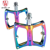 wheel up bicycle pedal plating color aluminum alloy mountain road bicycle pedal lightweight bicycle platform pedal equipment