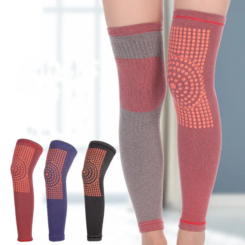1 пара удлиненных самонагревающихся наколенников вязаные компрессионные