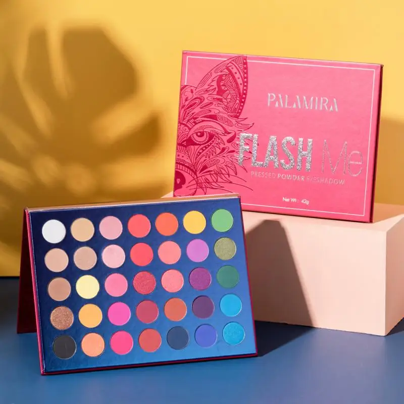 

Палитра теней для век Palamira 35 цветов, натуральные матовые перламутровые стойкие шелковистые пудры, хайлайтер, тени для век, косметика для кра...