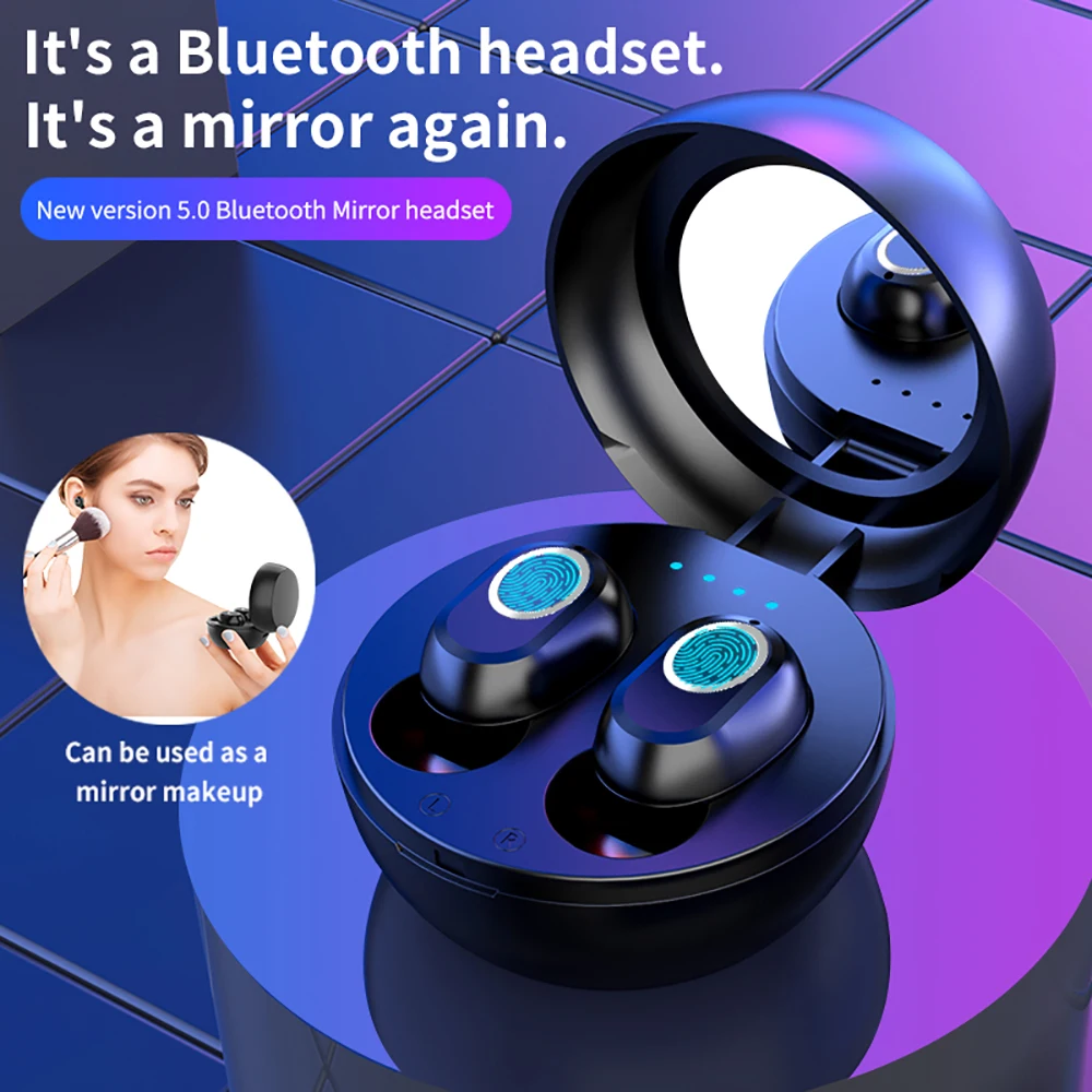 Tws blutooth 5 0 дюйма наушники без шнуровки с зеркалом отпечатков пальцев Touch Contro Mini in-Ear