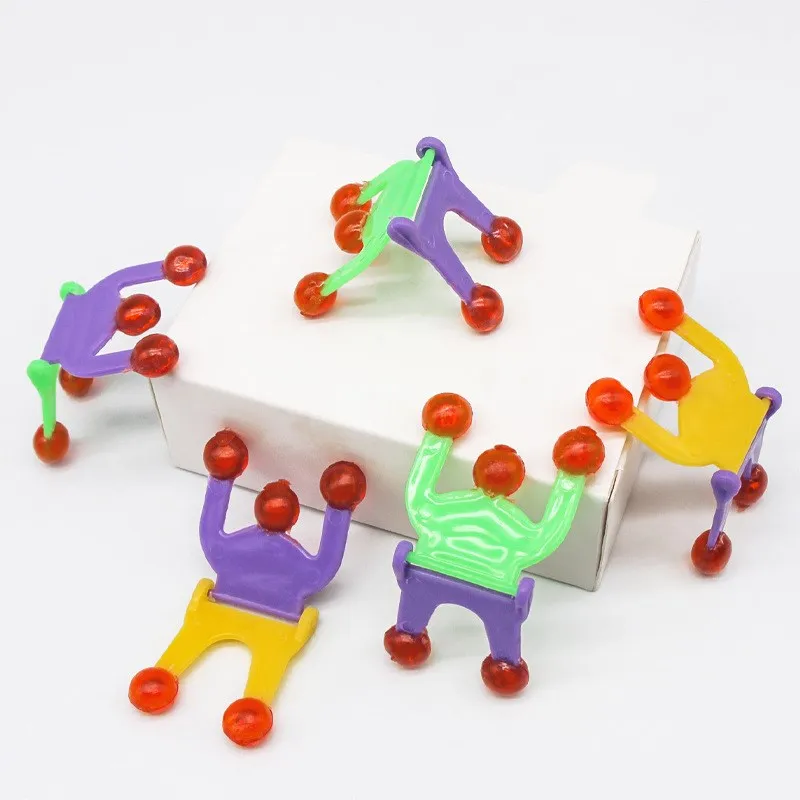 

2pcs Funny Sticky Stretch Toys Wall Climbing Spider Snowman for Children Kids Creative Novelty Small Toys Wholesale Trick Toys
