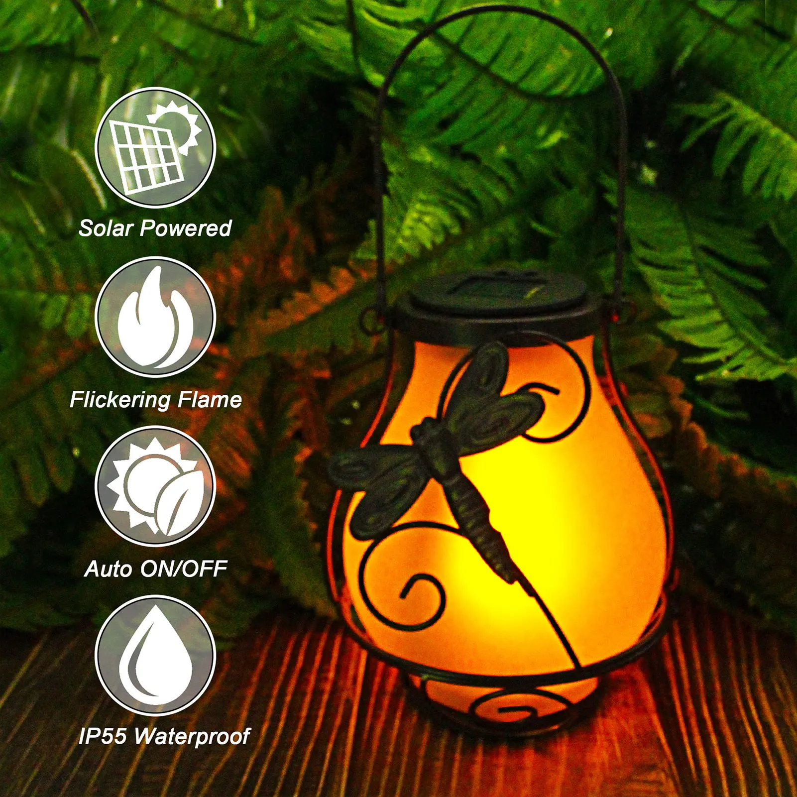 Садовый подвесной светильник на солнечной батарее Buttterfly светодиодный садовый