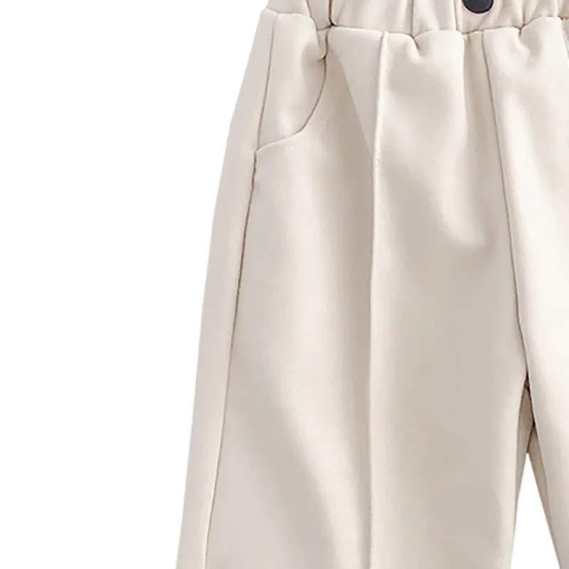 

Kids Girls Pants Spring Winter Casual Woolen Trousers Fashion Loose Retro Solid Kids Pants School Children Trousers 1-7Y