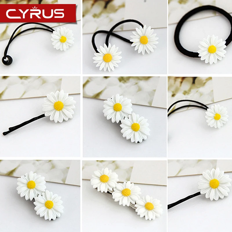 Летняя маленькая Маргаритка искусственное кольцо веревка для волос заколка