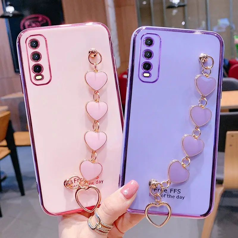 Чехол для Huawei Nova Lite3 3 3i 4 4E 5 5i 7T 7 8 S7 Honor X10 Max SE P Smart Plus Pro 2019 6D браслеты с сердечками и
