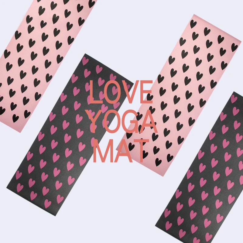 Heart Printed Yoga Mat Double-sided Non-slip Wear-resistant INS HOT Cute Fitness for Gils Pilate Mats 6MM Exersize Blanket |