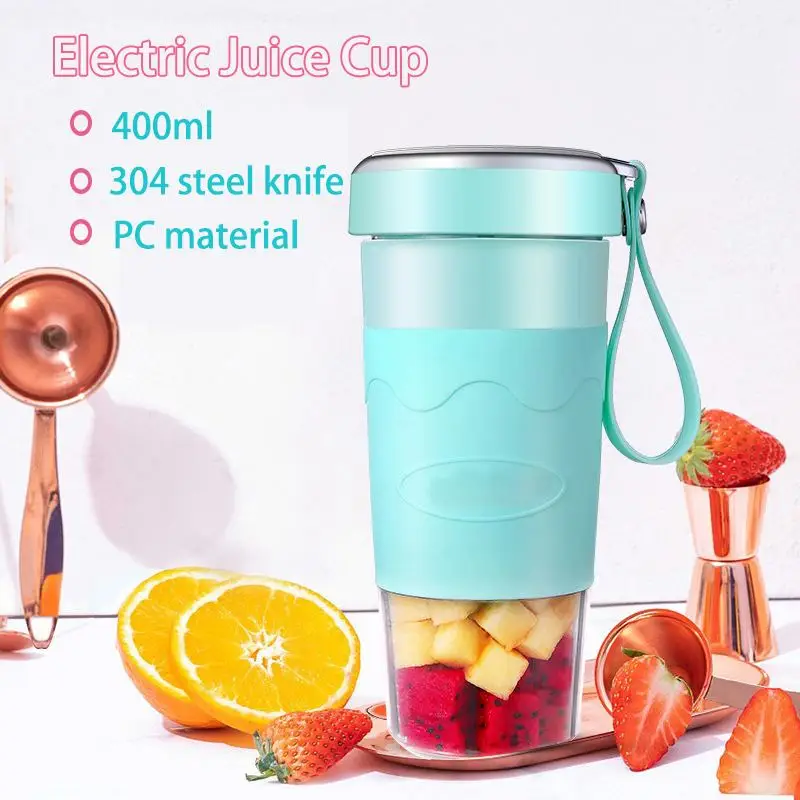 

Fruit Cup Small Blenders Portable Juicer Mixer Home Kitchen Mini Food Processor 400ML USB Charging 45 Seconds Quick Juicing