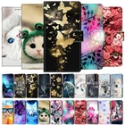 Чехол-книжка для Huawei Honor 8A, 8X, 8S, 8C, 7X, 7C, 7S, 7A Pro, 6A, 10 Lite, 10i, кожа, с милыми животными