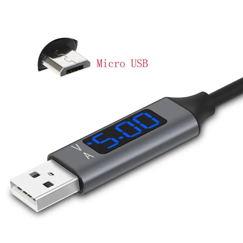 Кабель для быстрой зарядки и синхронизации данных QC 3 0 Micro USB со светодиодным