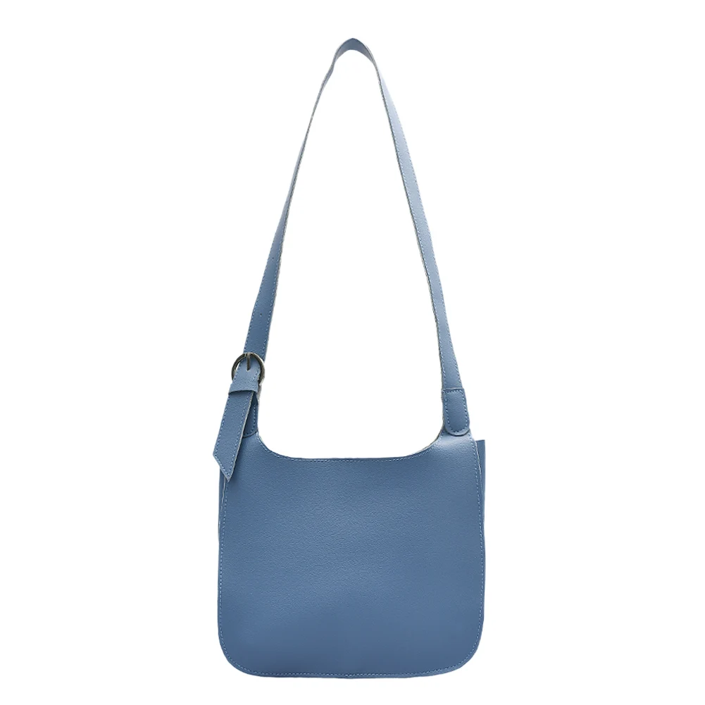 

2pcs/Set Women Fashion Shoulder Crossbody Bag Leather Pure Color Clutch Wallets Popular Simple Female Daily Bag