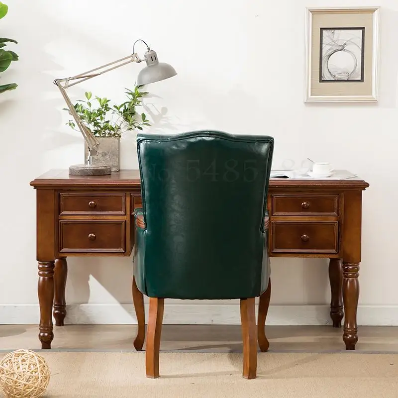 Американский Стул для учебы из цельного дерева Ретро Старый европейский стиль