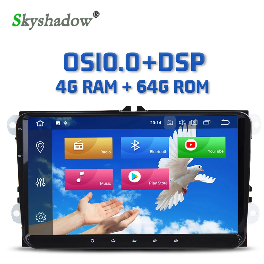 Автомобильный DVD плеер DSP IPS 9 &quotAndroid 10 0 64 Гб 8 ядер радио GPS карта для VW Tiguan Touran Jetta