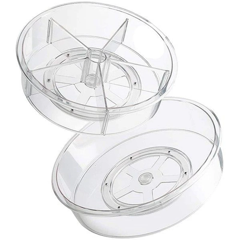 

Вращающийся ящик для хранения, круглый пластиковый прозрачный Вращающийся поворотный стол, контейнер для хранения приправ, органайзер для ...